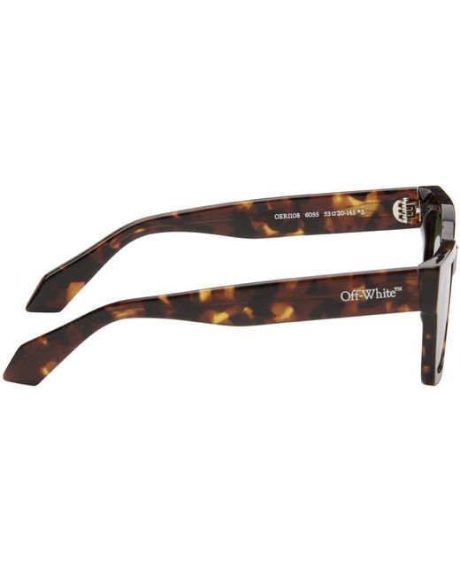 Off-White c/o Virgil Abloh Green Tortoiseshell Midland Sunglasses for men
