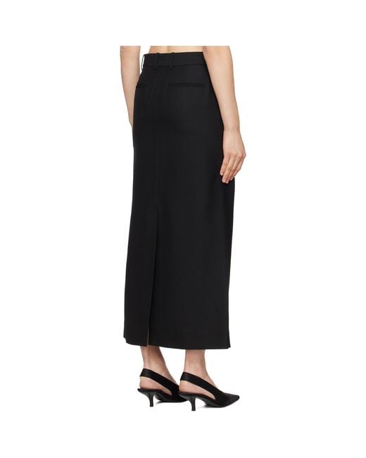 Totême Black Low-Waist Straight Maxi Skirt