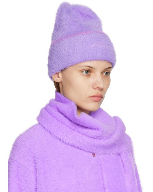 Jacquemus Purple Hats Le Bonnet Neve Polyamide Mauve