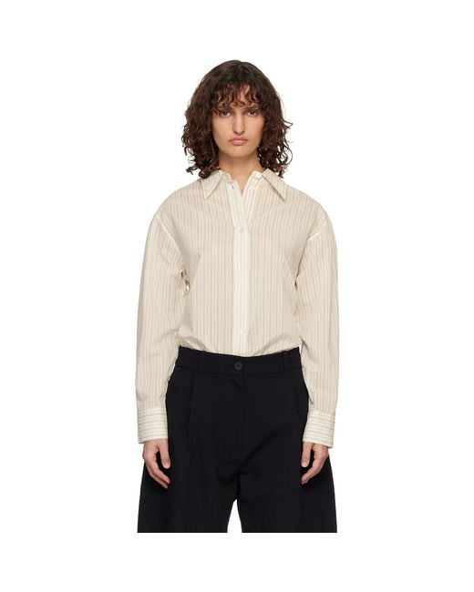 Studio Nicholson Black Off- Classic Oversized Sheer Shirt