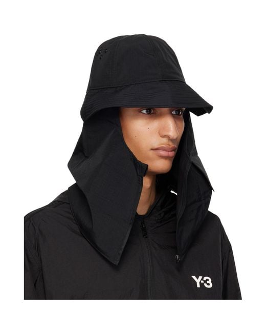 Y-3 Black Util Bucket Hat for men