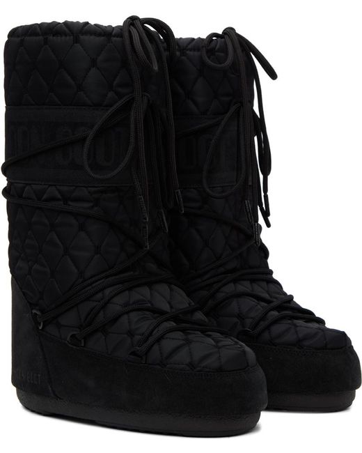 Moon Boot Black Icon Quilted Boots for men