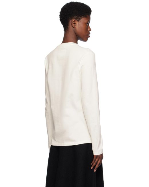 Jil Sander Black Off-white Patch Long Sleeve T-shirt
