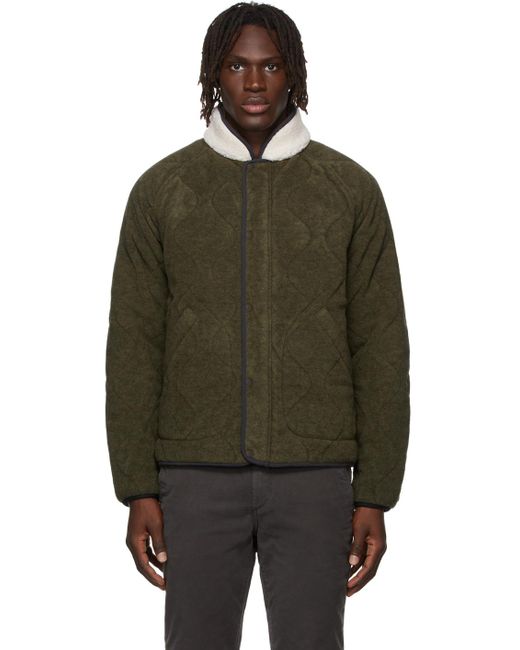 Rag & Bone Green Shield Reversible Wool Nylon Liner Classic Fit Jacket for men