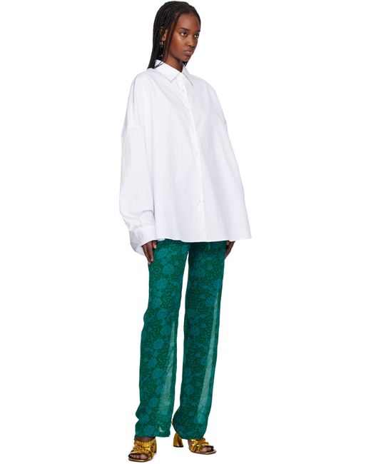 Dries Van Noten ホワイト コットン ポプリン シャツ White