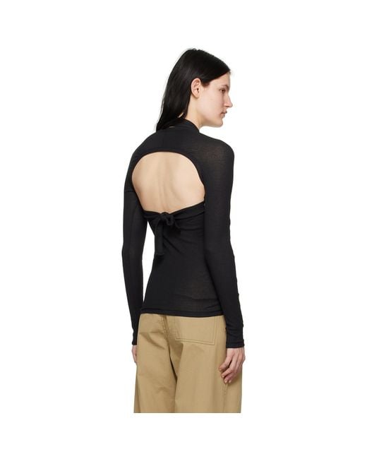 Dion Lee Black Modular Long Sleeve T-Shirt