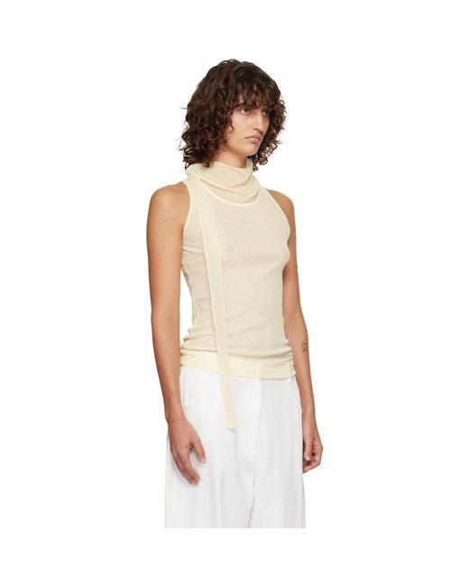 LE17SEPTEMBRE White Off- Scarf Sleeveless Jersey Top