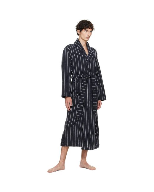 Tekla Blue Terry Classic Bathrobe for men