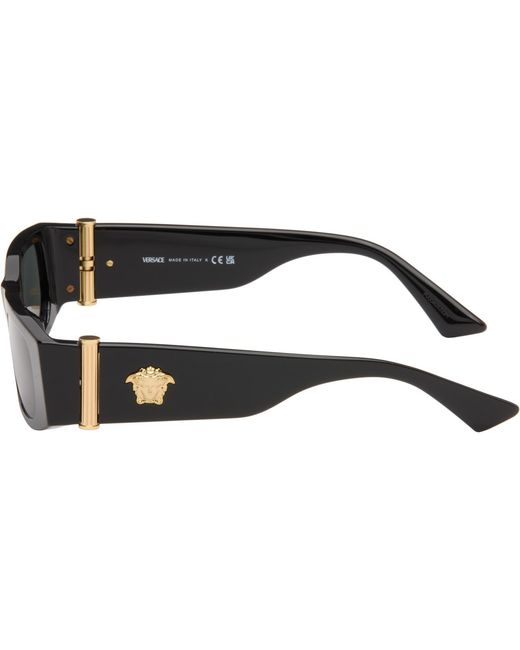 Versace Gray Medusa Glam Rectangular Sunglasses for men