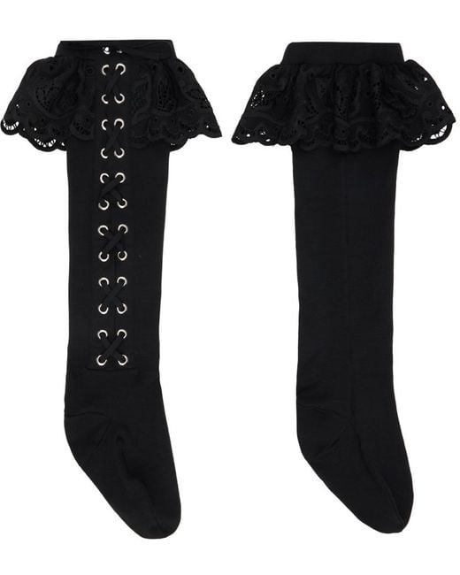 Chopova Lowena Black Lace-up Socks for men