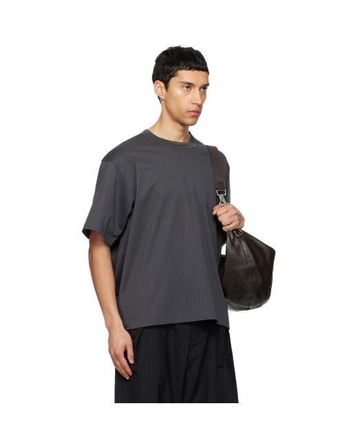 Sacai Black Cotton Jersey T-Shirt for men