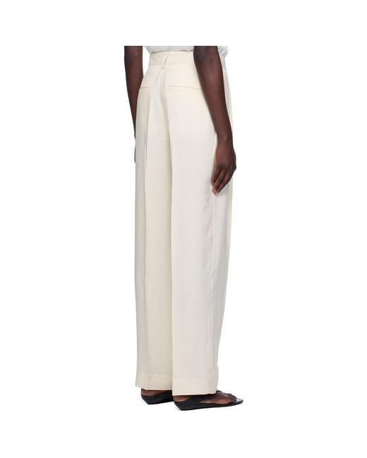 Totême Natural Double-Pleat Fluid Trousers