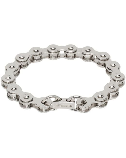 Vetements Black Biker Chain Bracelet for men