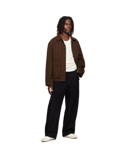 Lemaire Brown Boxy Denim Jacket for men