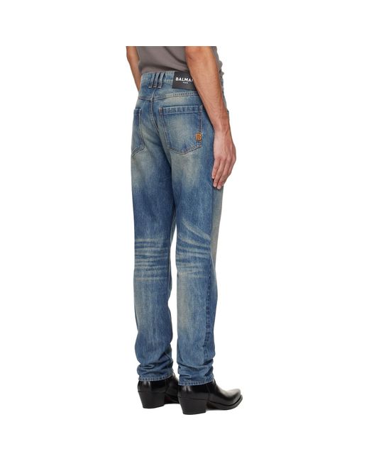 Balmain Blue Straight-Cut Jeans for men