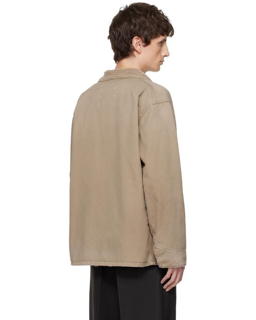 Maison Margiela Natural Herringbone Workwear Jacket for men