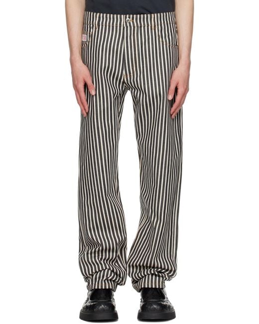 Bottega Veneta Black Off- Striped Trousers for men