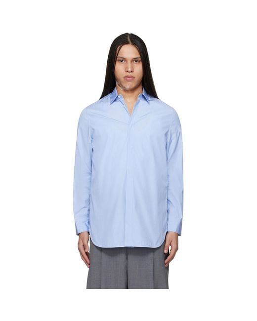 Jil Sander Blue Open Back Shirt for men