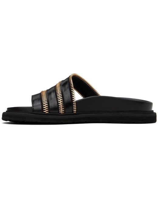 Moschino Black Zipper Detail Sandals