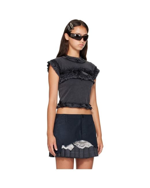 Balenciaga Blue Ruffle T-Shirt