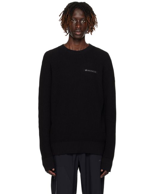 Moncler Black Bonded Sweater for men