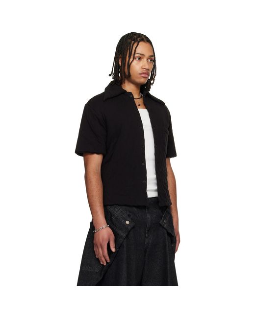 Lu'u Dan Black Wadded Shift Shirt for men