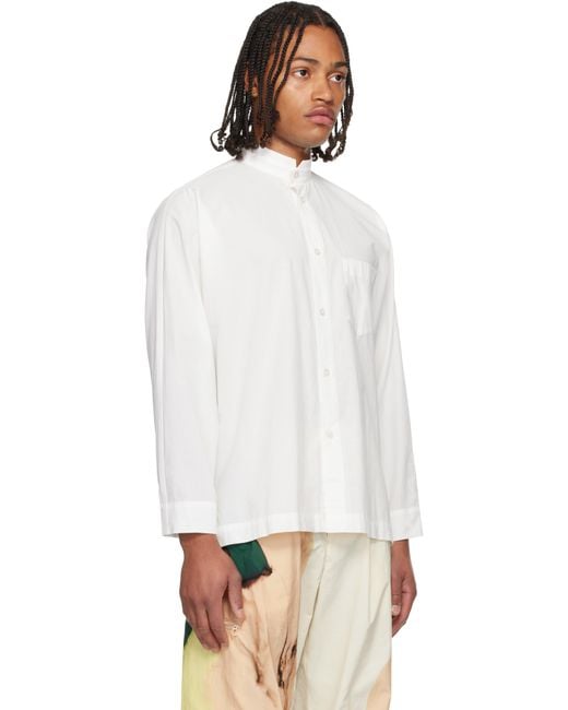 Homme Plissé Issey Miyake White Streamline Shirt for men