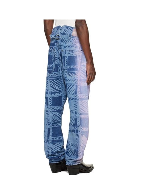 Vivienne Westwood Blue Buckle Back Jeans for men