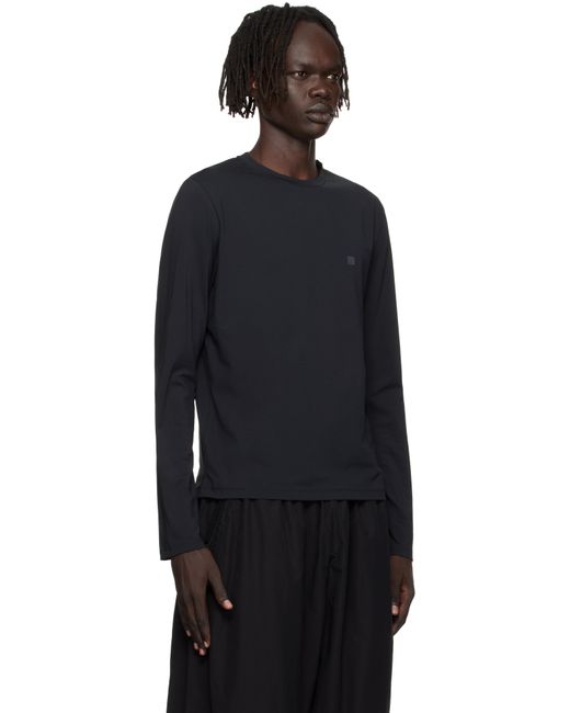 メンズ Acne ブラック レギュラーフィット 長袖Tシャツ Blue