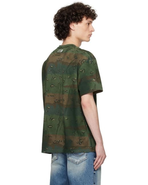 THUG CLUB Khaki Camoflage 'Chopper' T-Shirt in Green for Men