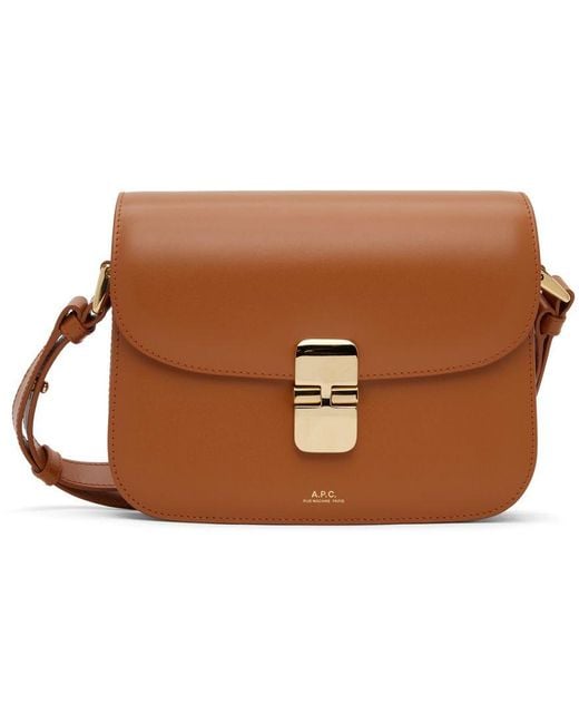 A.P.C. . Tan Grace Small Bag in Black Lyst