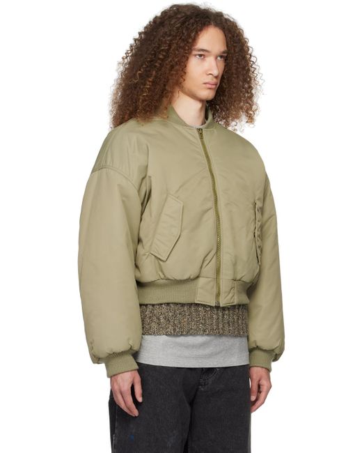 we11done Green Puff Bomber Jacket for men