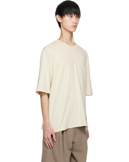 AMI Natural Off-white Fade Out T-shirt for men