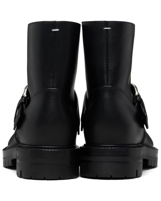 Maison Margiela Black Tabi County Buckle Ankle Boots for men