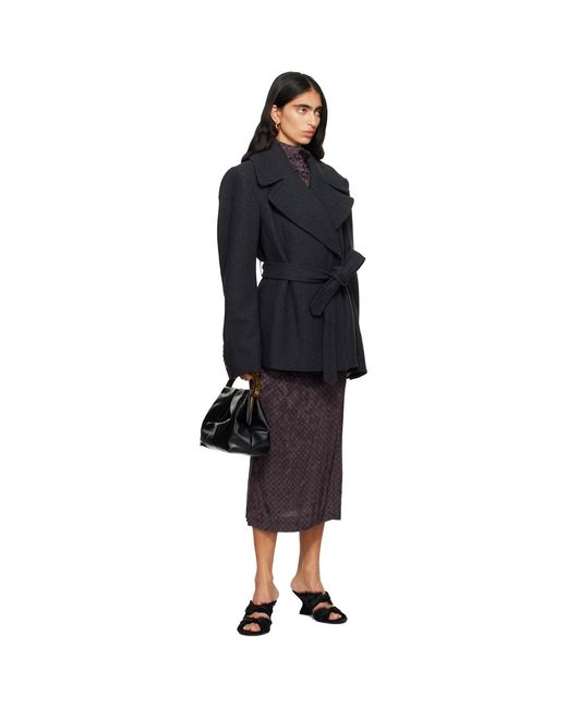 Dries Van Noten Black Brushed Coat