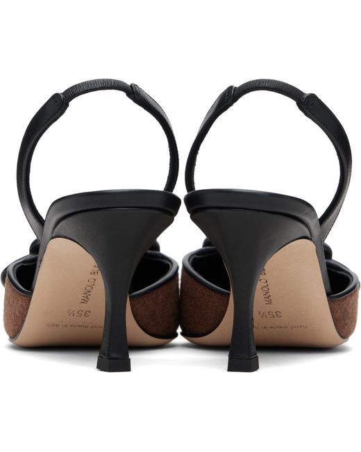 Escarpins Mayslibi Brun Et Noir Manolo Blahnik en coloris Black