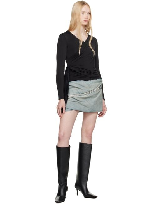 DIESEL Black De-Clot-S1 Denim Miniskirt
