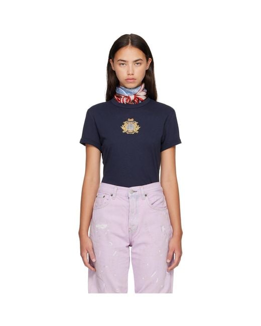 Acne Blue Crest Logo T-Shirt