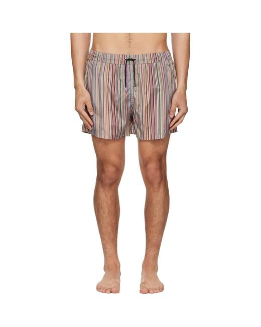 Paul Smith Multicolor 'Signature Stripe' Swim Shorts for men