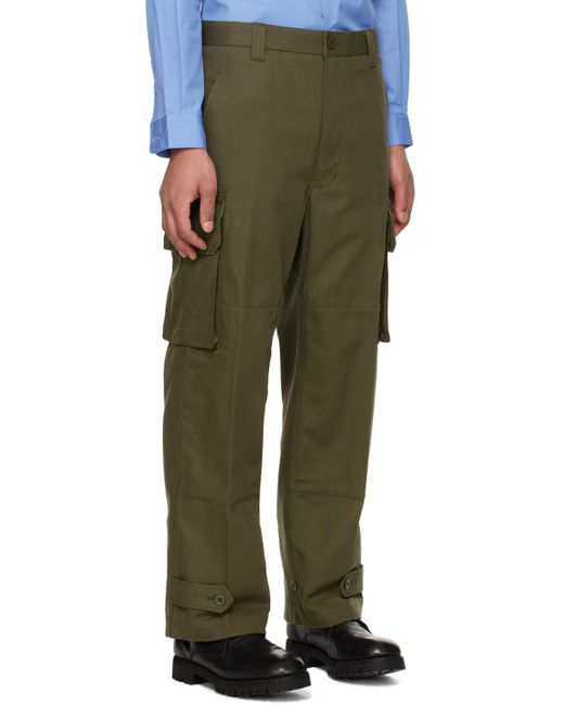 Pantalon cargo kaki à plis Comme des Garçons pour homme en coloris Green