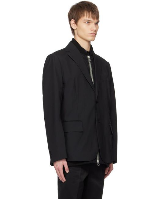 Sacai Black Paneled Blazer for men