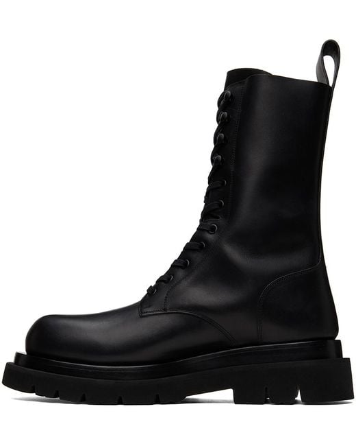 Bottega Veneta Black Lug Lace-up Boots for men