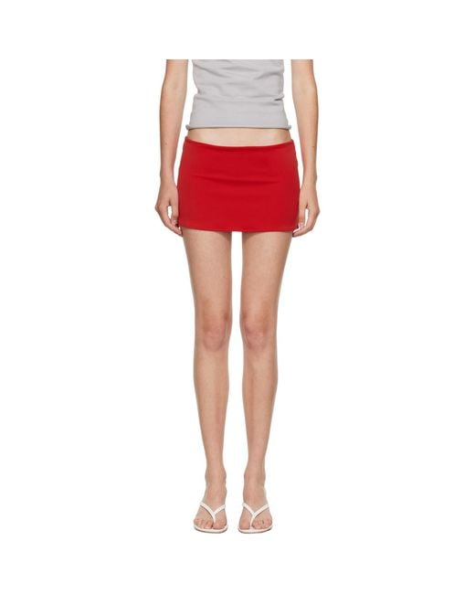 GUIZIO Red Micro Stretch Miniskirt