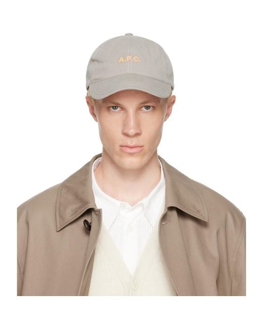 A.P.C. Gray Charlie Cap for men