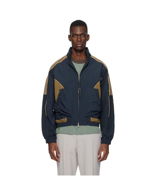 ANDERSSON BELL Blue Khaki Color Block Nylon Jacket for men