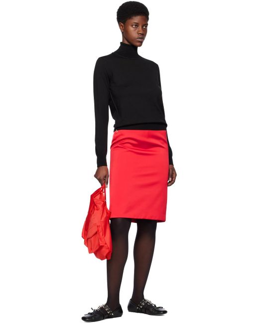 we11done Red Vented Midi Skirt