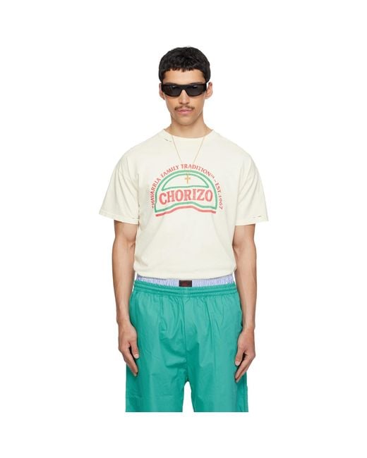 Willy Chavarria Green Off- 'Chorizo' Easy T-Shirt for men