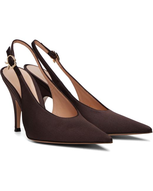 Gianvito Rossi Brown Sofia Sling Heels