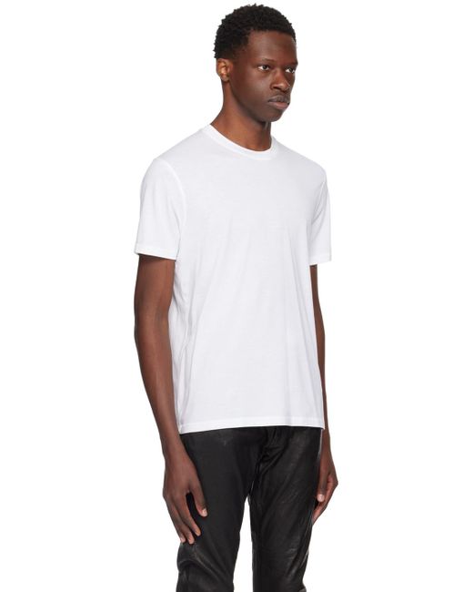 T-shirt blanc à col ras du cou Tom Ford pour homme en coloris Black