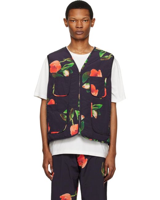 Pop Trading Co. Black Paul Smith Edition Reversible Vest for men